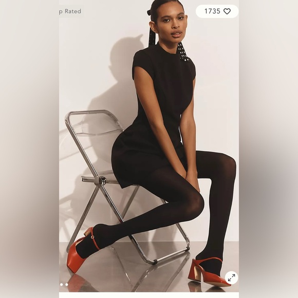 NEW By Anthropologie Opaque Tights sz L/XL - Picture 2 of 3
